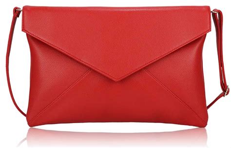 oversized red clutch bag.